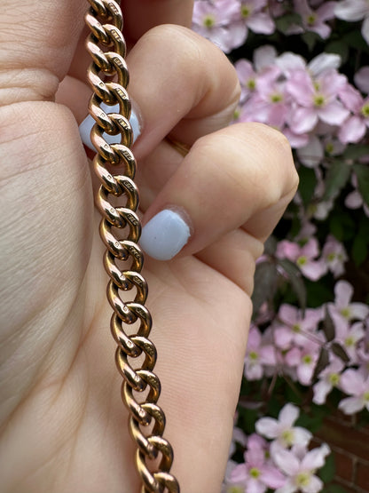 Antique 9ct Rose Gold Graduated Curb extender