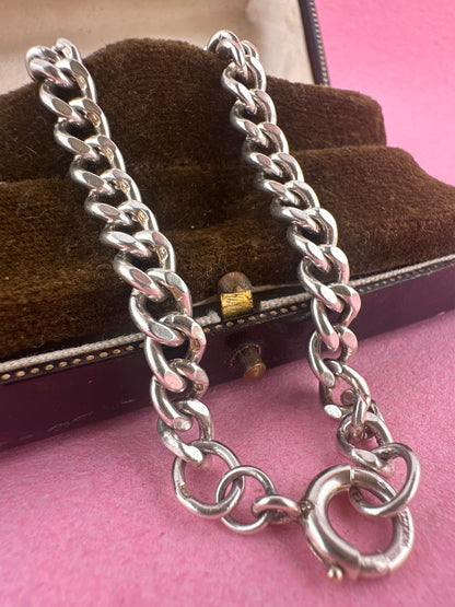 Sterling Silver Curb Bracelet with Bolt Clasp