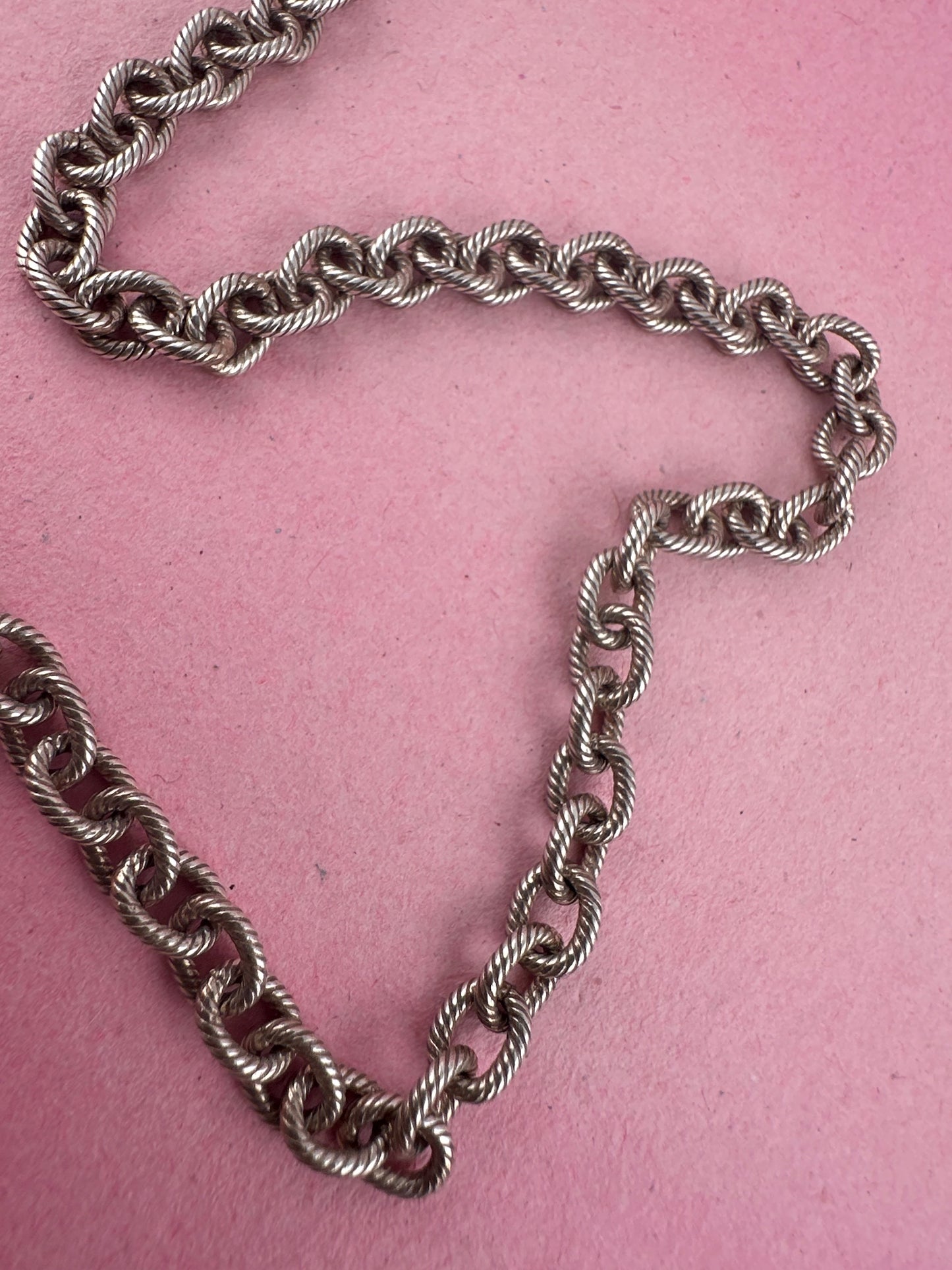 Sterling silver textured cable chain