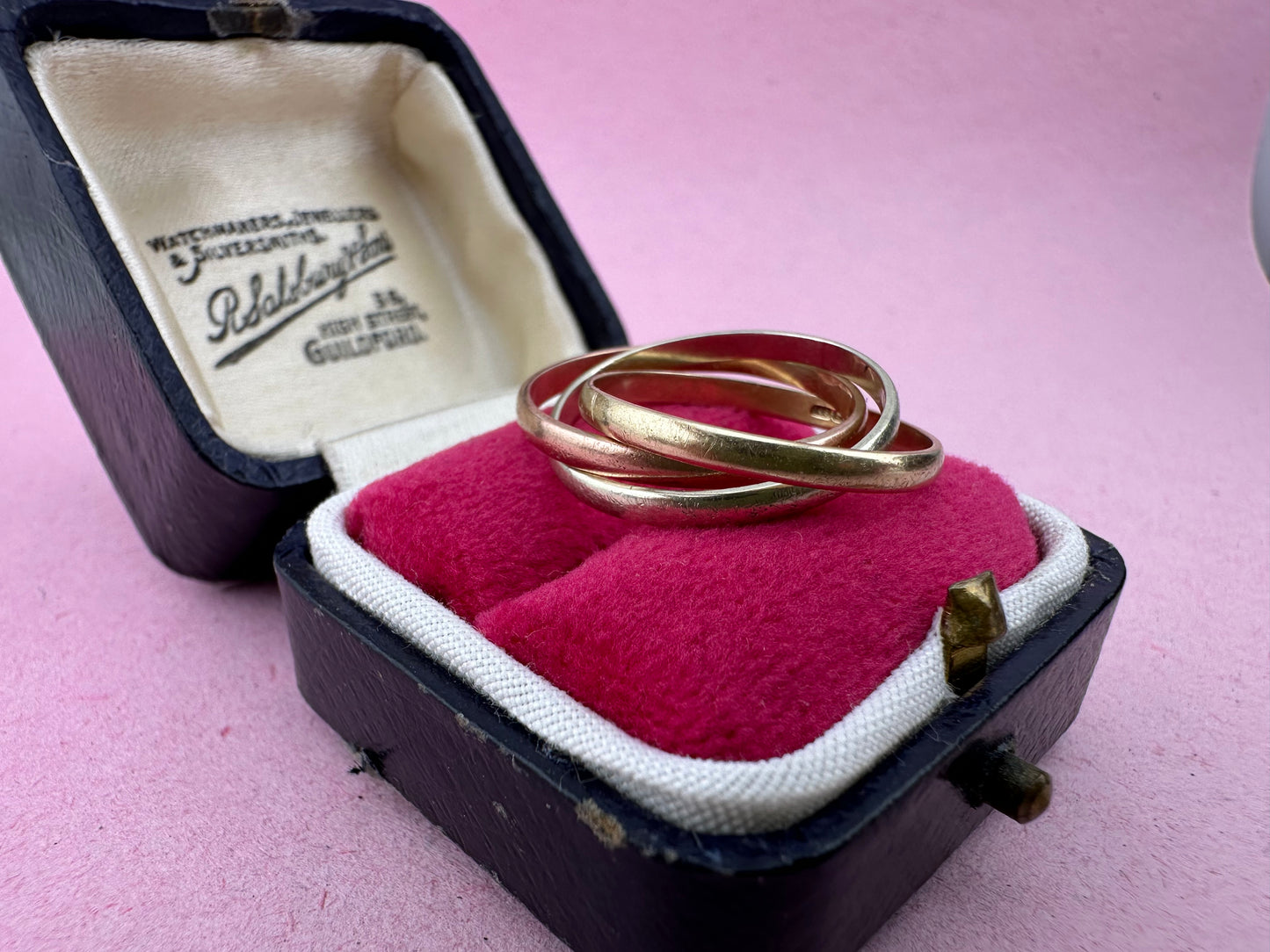 Vintage 9ct Gold Tri-Colour Russian Rolling bands