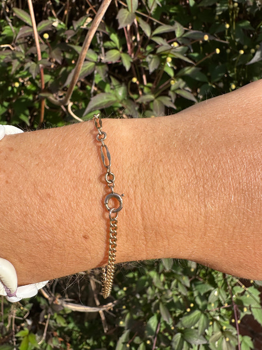 Antique 9ct Rose Gold mix link bracelet with bolt clasp