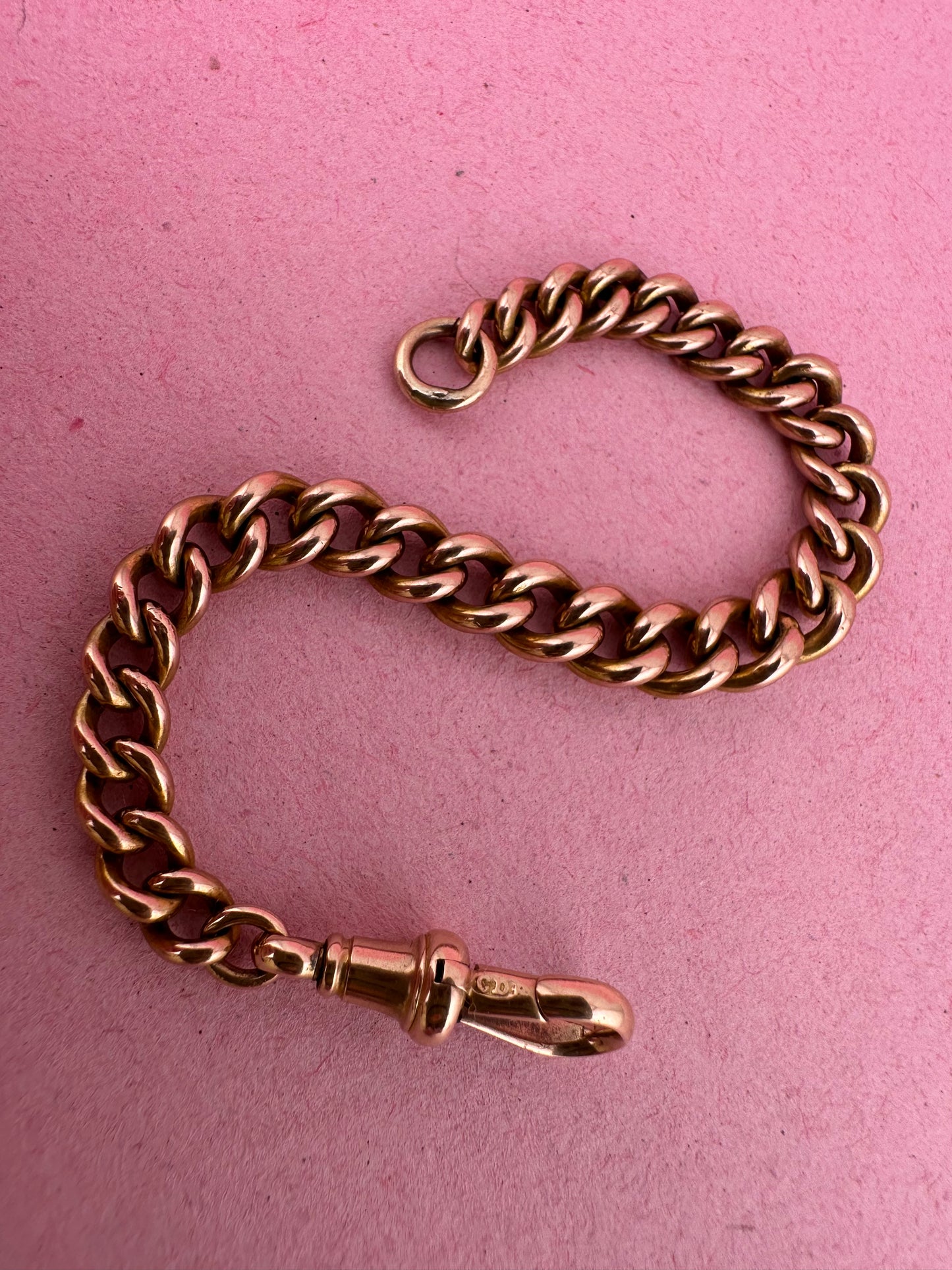 Antique 9ct Rose Gold Graduated Curb extender