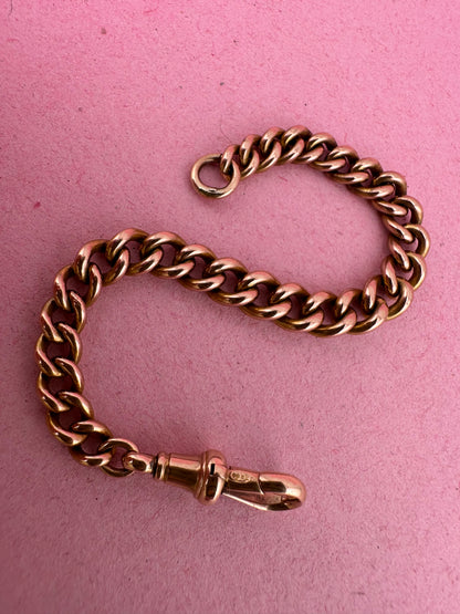 Antique 9ct Rose Gold Graduated Curb extender