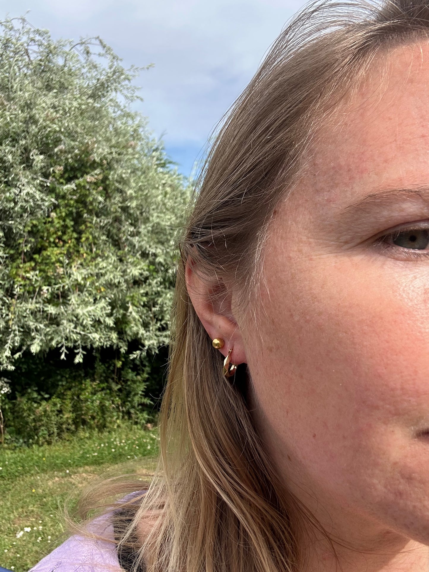 Vintage 9ct UnoAerre faceted hoops
