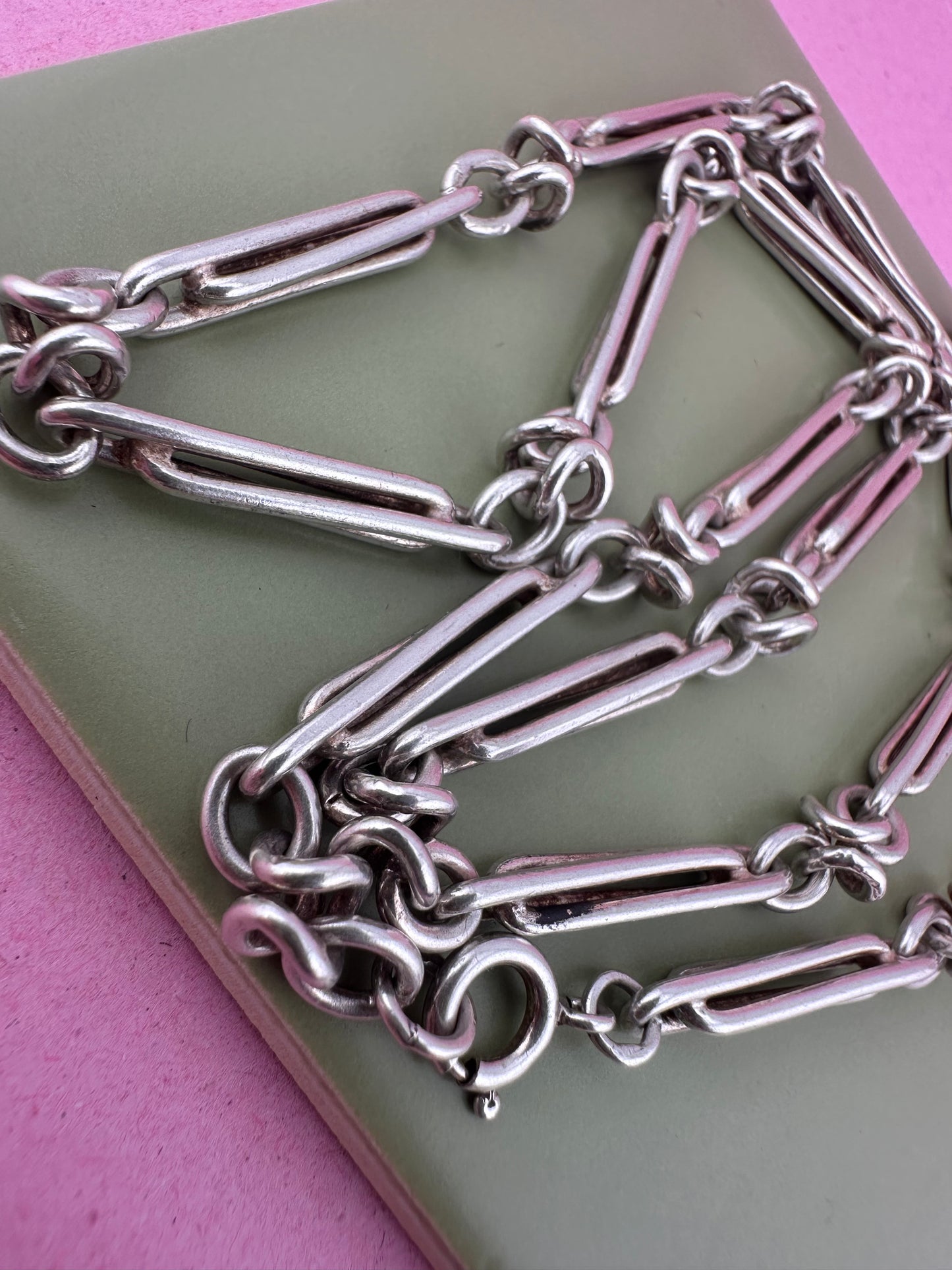 Vintage Sterling Silver Double Trombone chain
