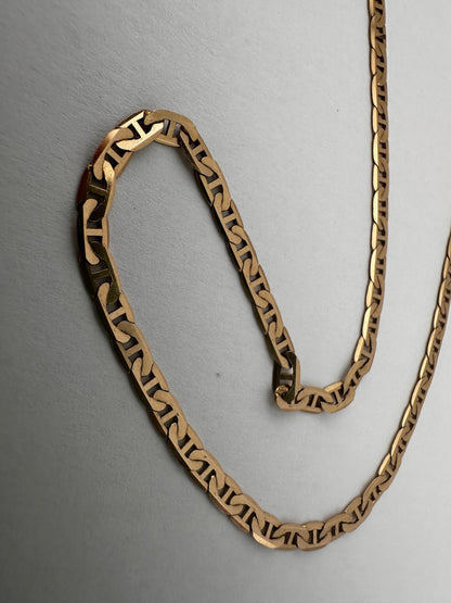 Vintage 9ct Yellow Gold Flat Mariner chain