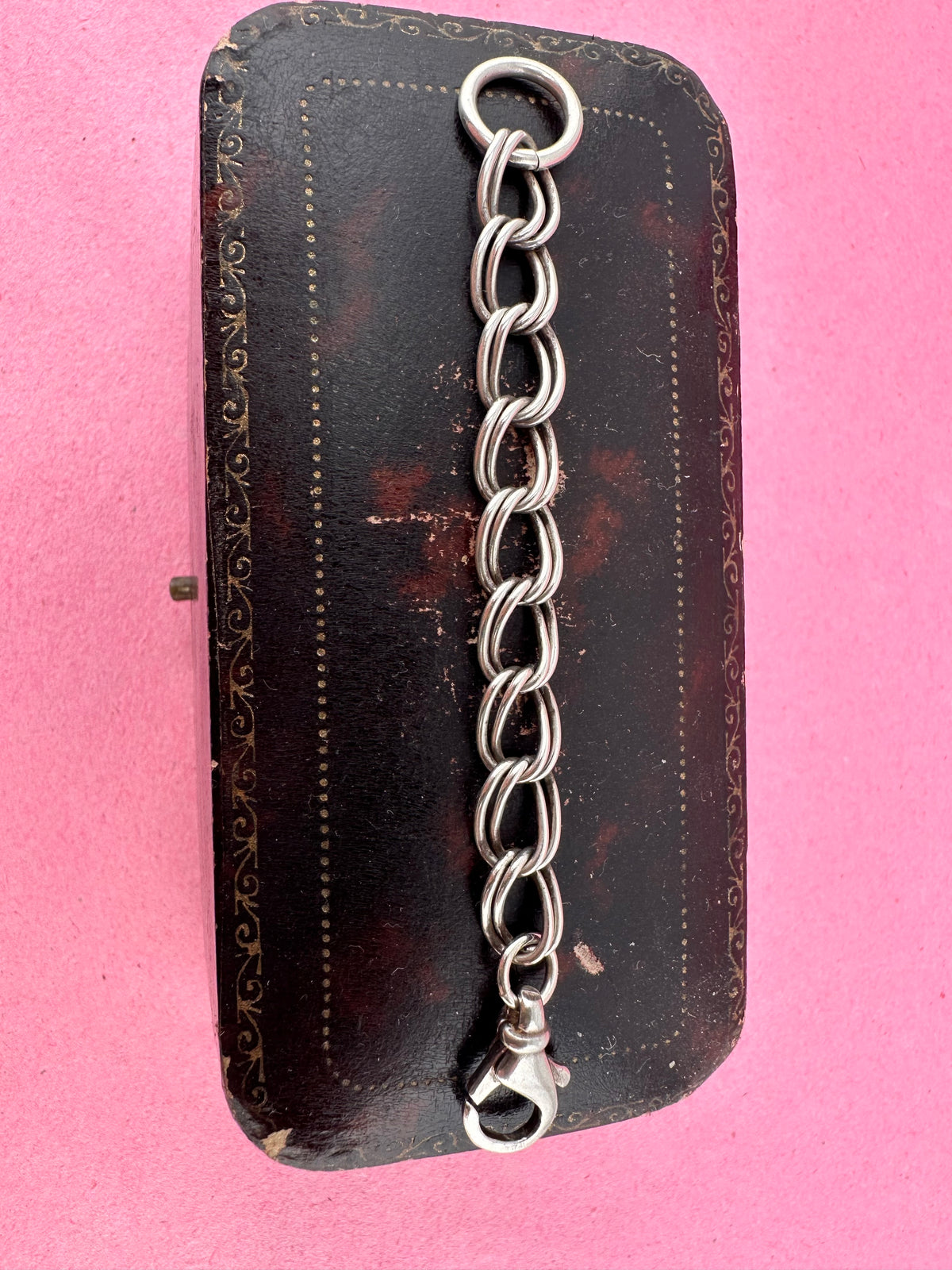 Sterling Silver Double Curb extender with large lobster clasp