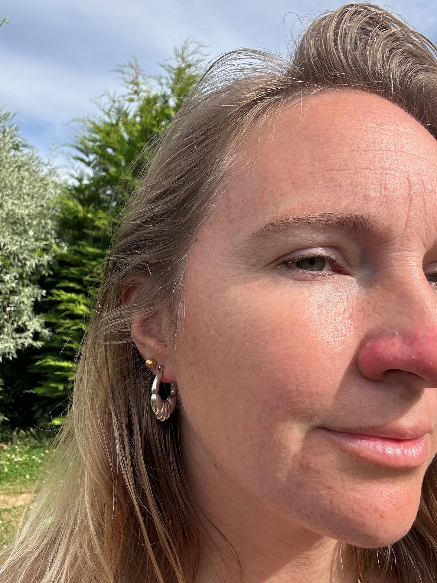Sterling Silver Puffy Hoops
