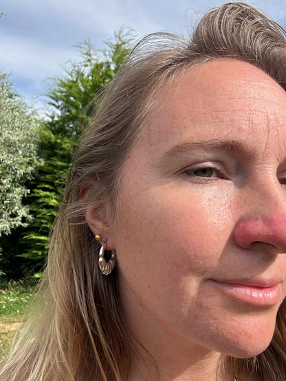 Sterling Silver Puffy Hoops