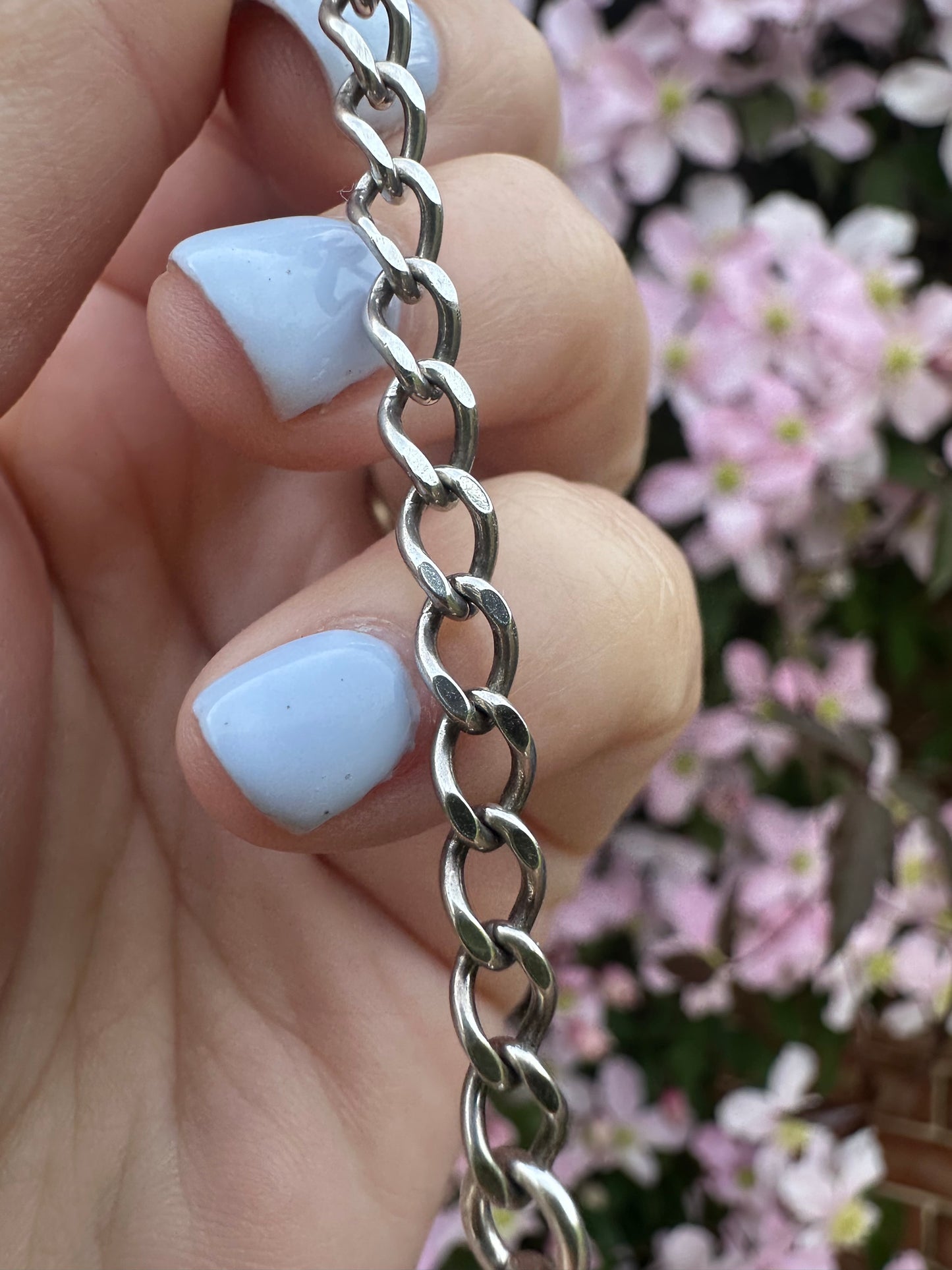 Sterling Silver Flat Curb extender with Dog Clip