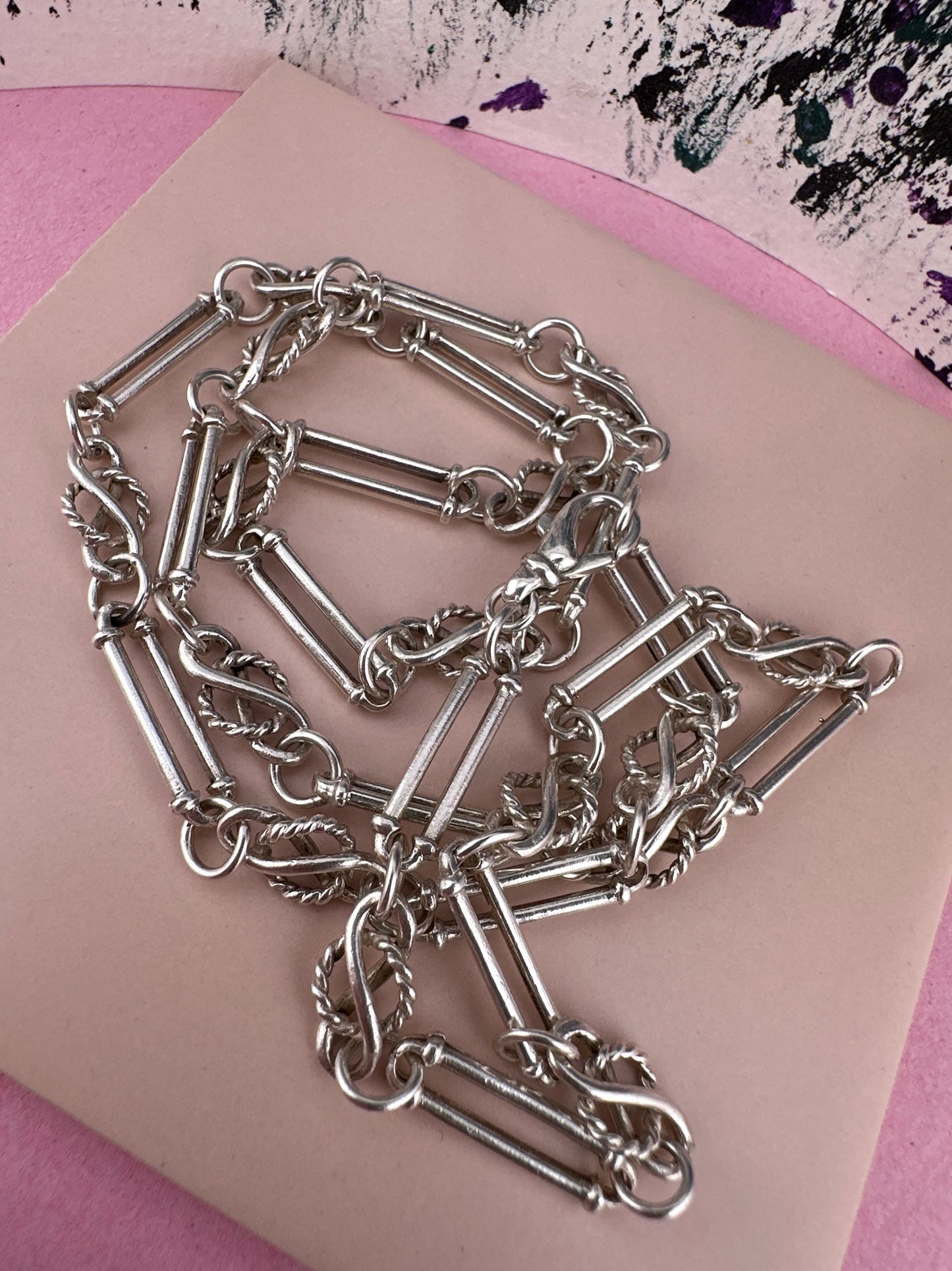 Sterling Silver Trombone with Celtic knot chain