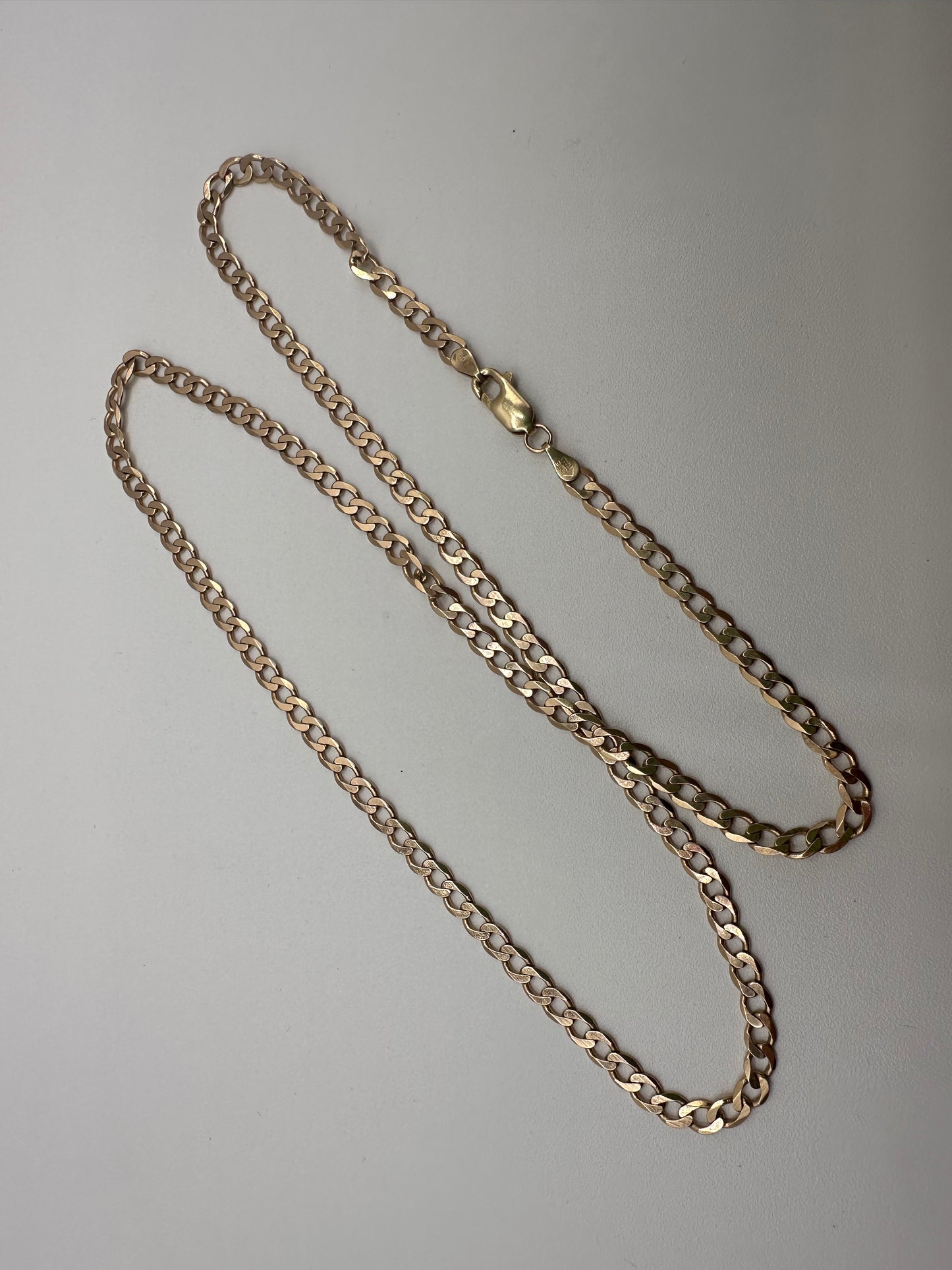 Vintage 9ct Gold Flat Curb chain