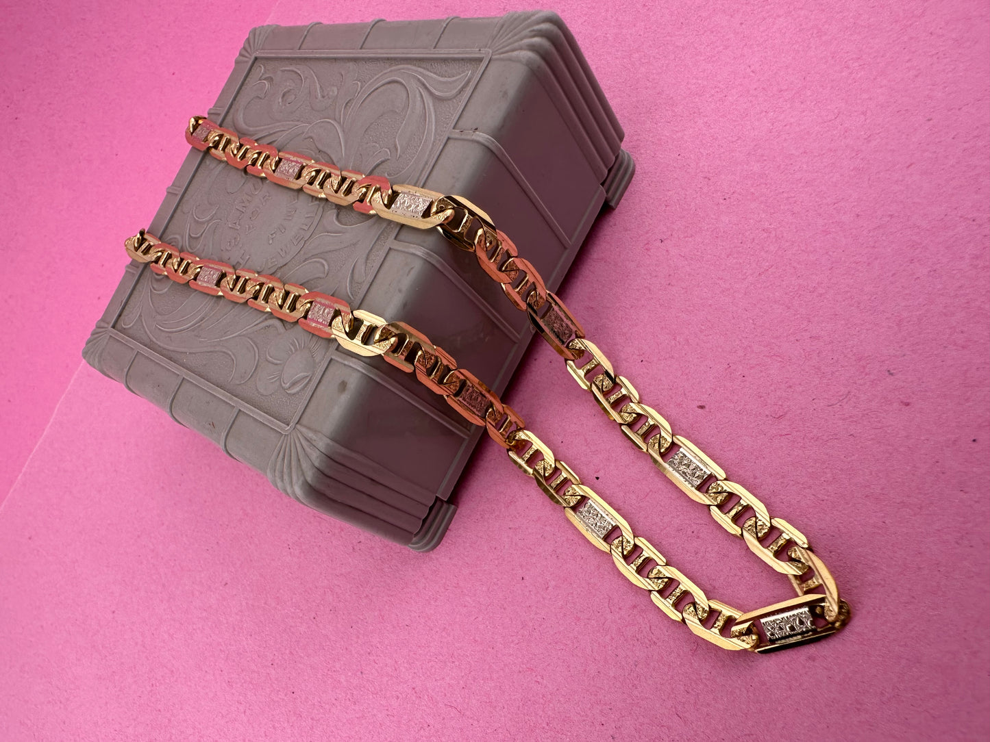 18ct Yellow and white gold Mariner chain