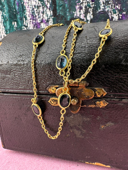 18ct Sapphire Station chain