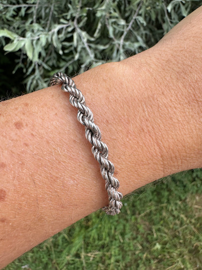 Vintage Sterling Silver Rope bracelet