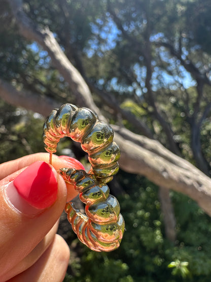 Vintage 9ct Gold Puffy Ribbed Hoops