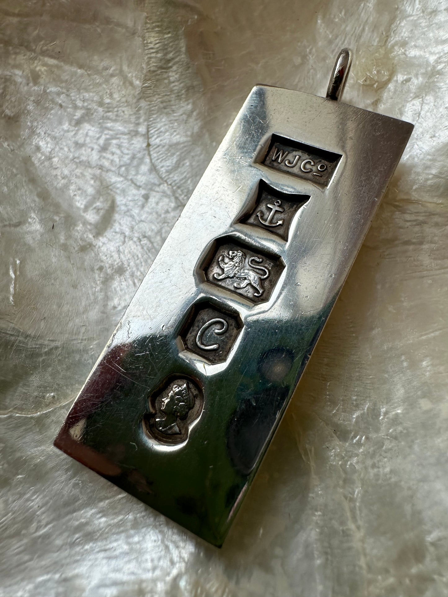 Vintage Silver Ingot pendant - Queen Silver Jubilee 1977