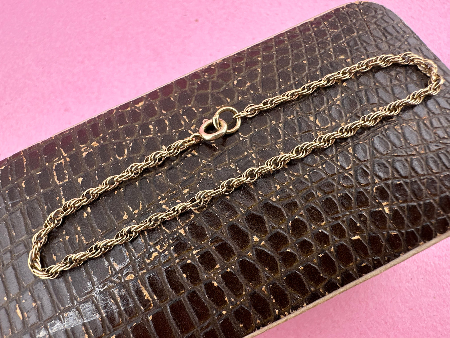 Vintage 9ct Gold mini rope bracelet