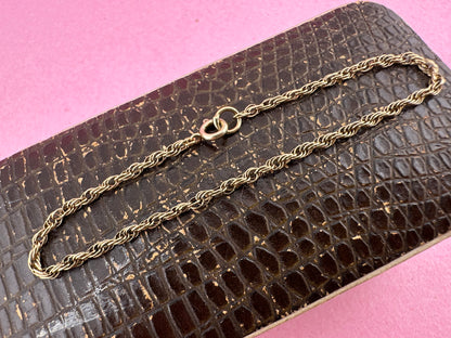 Vintage 9ct Gold mini rope bracelet