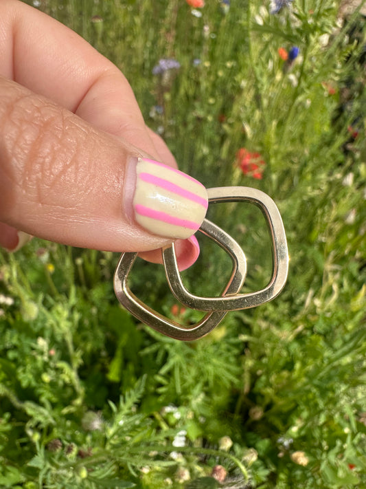 Vintage 9ct Gold Square Hoops