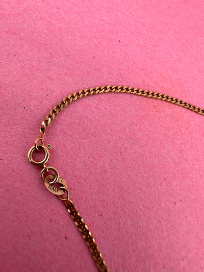 Vintage 9ct yellow gold Flat curb chain