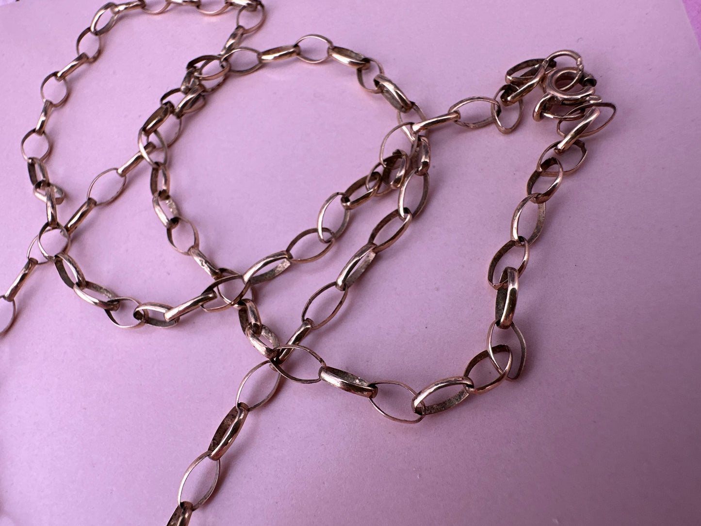 Vintage 9ct Yellow gold oval belcher chain
