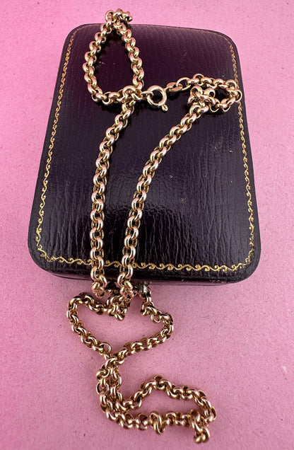 Vintage 9ct Gold puffy Rolo belcher chain