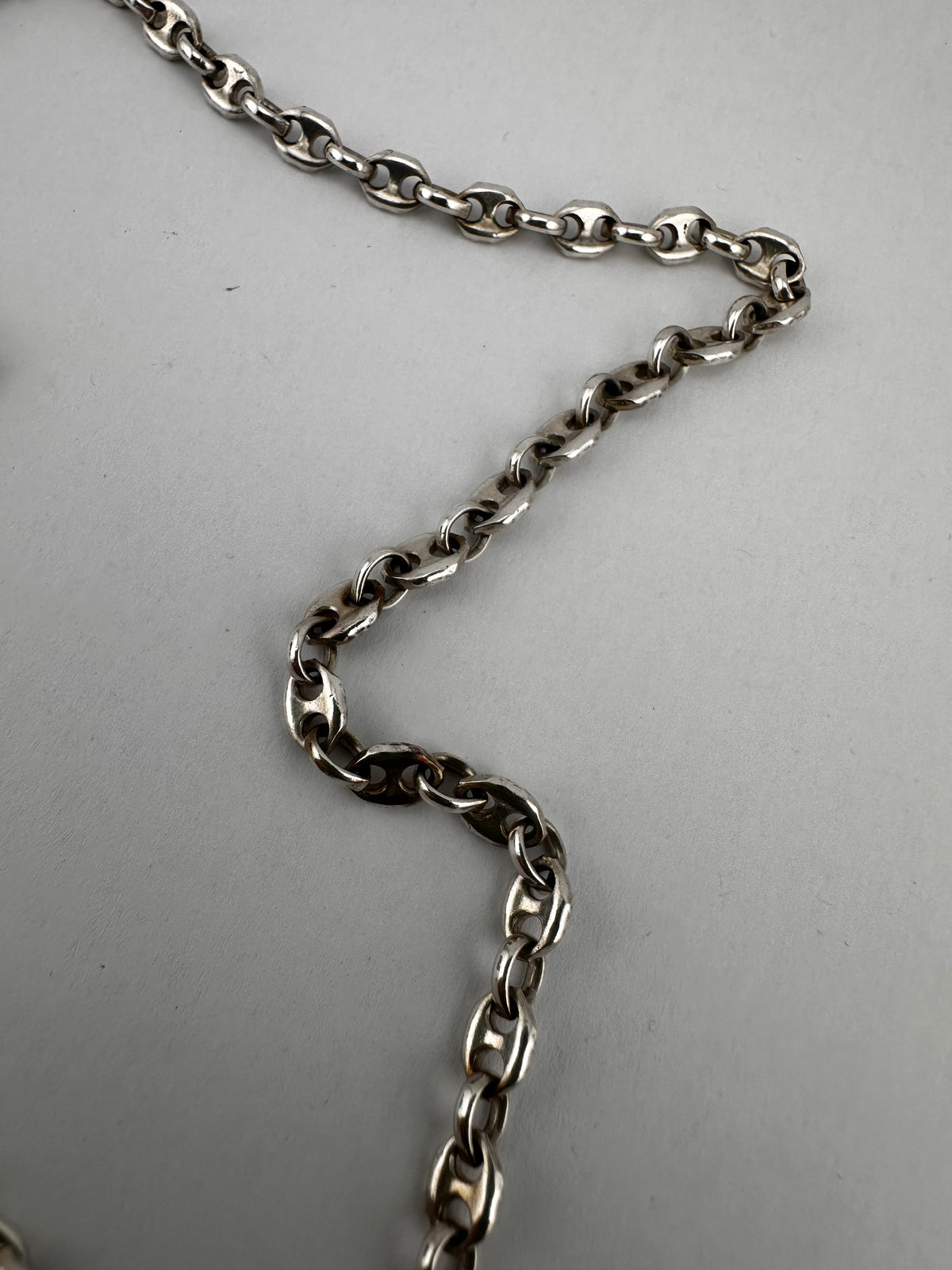 Vintage Sterling Silver Puffy Mariner chain