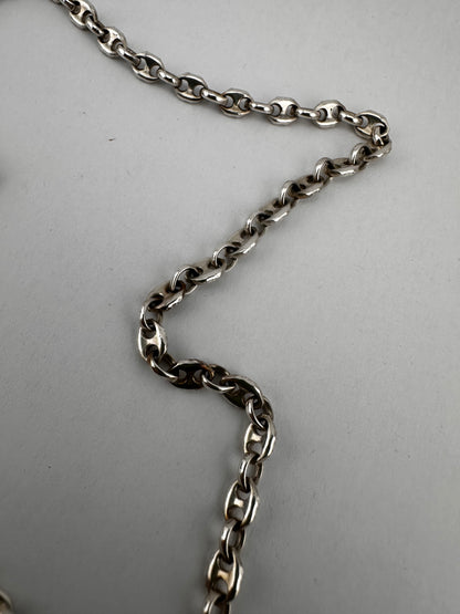 Vintage Sterling Silver Puffy Mariner chain