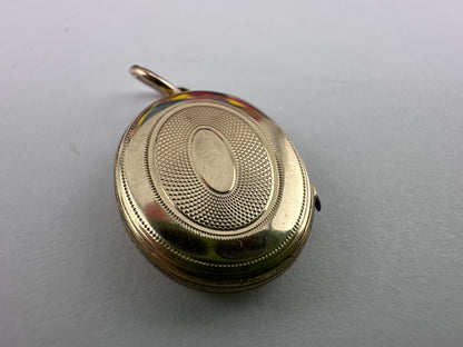 Antique 9ct Gold front and back Blue Enamel cross locket.