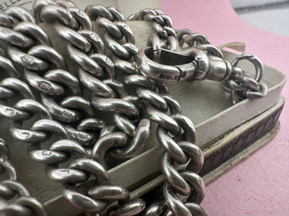Re-imagined Sterling Silver Albert chain with shepherds hook
