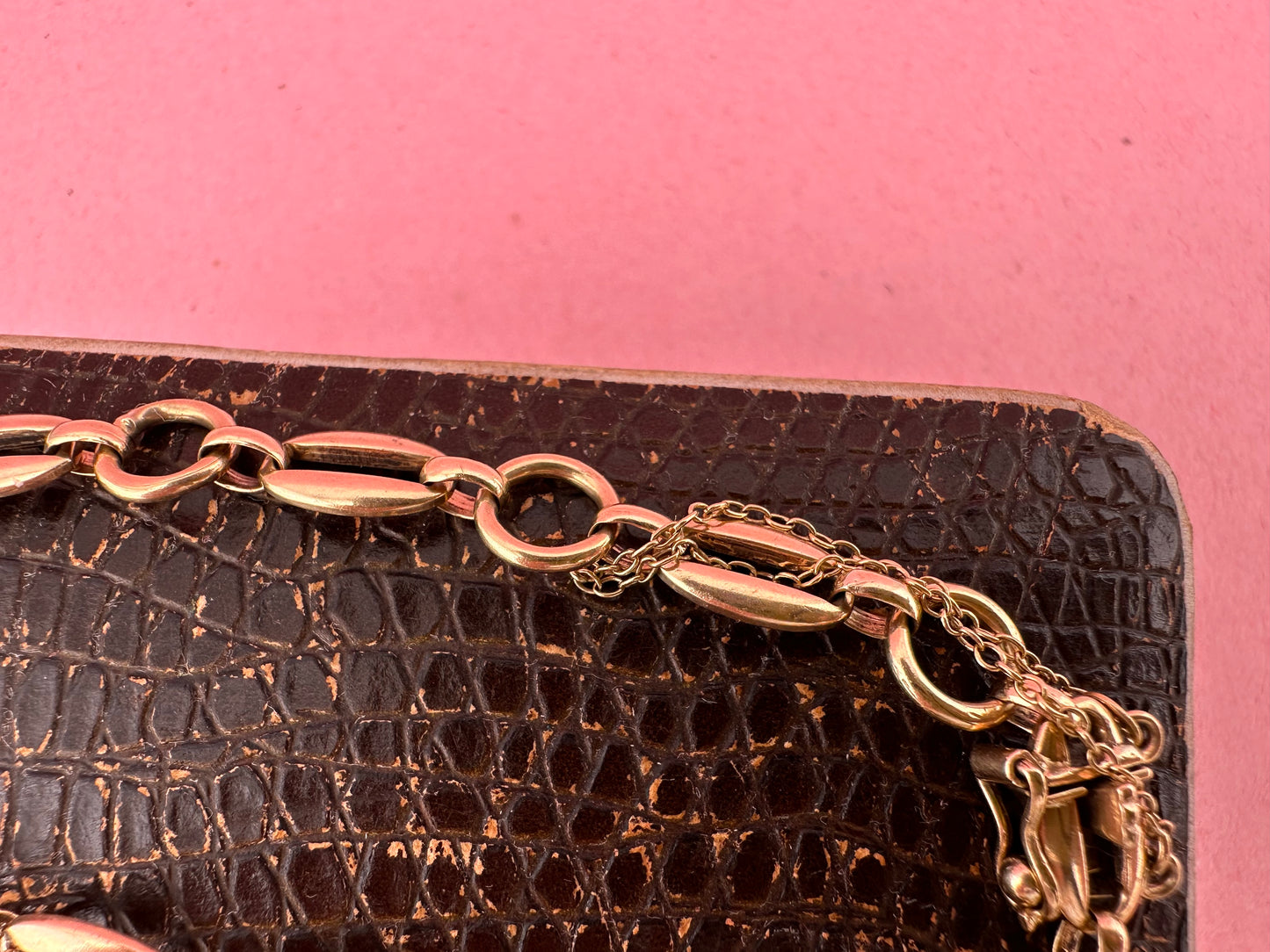 Vintage 9ct Oval and round link bracelet