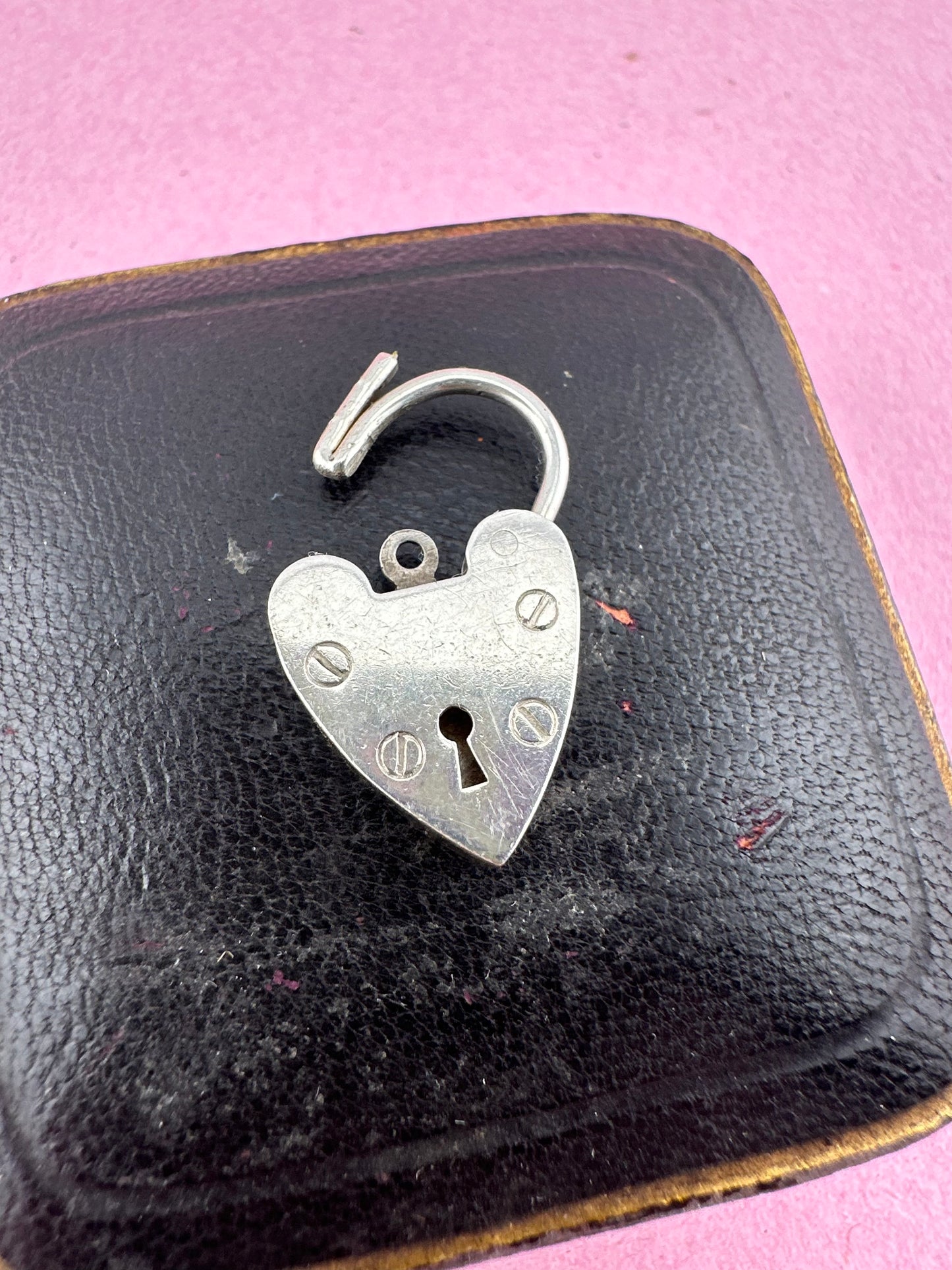 Vintage Sterling Silver Heart Padlock