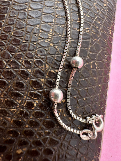 Vintage Sterling silver box and ball bracelet
