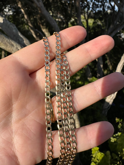 Vintage 9ct Gold Flat Curb chain