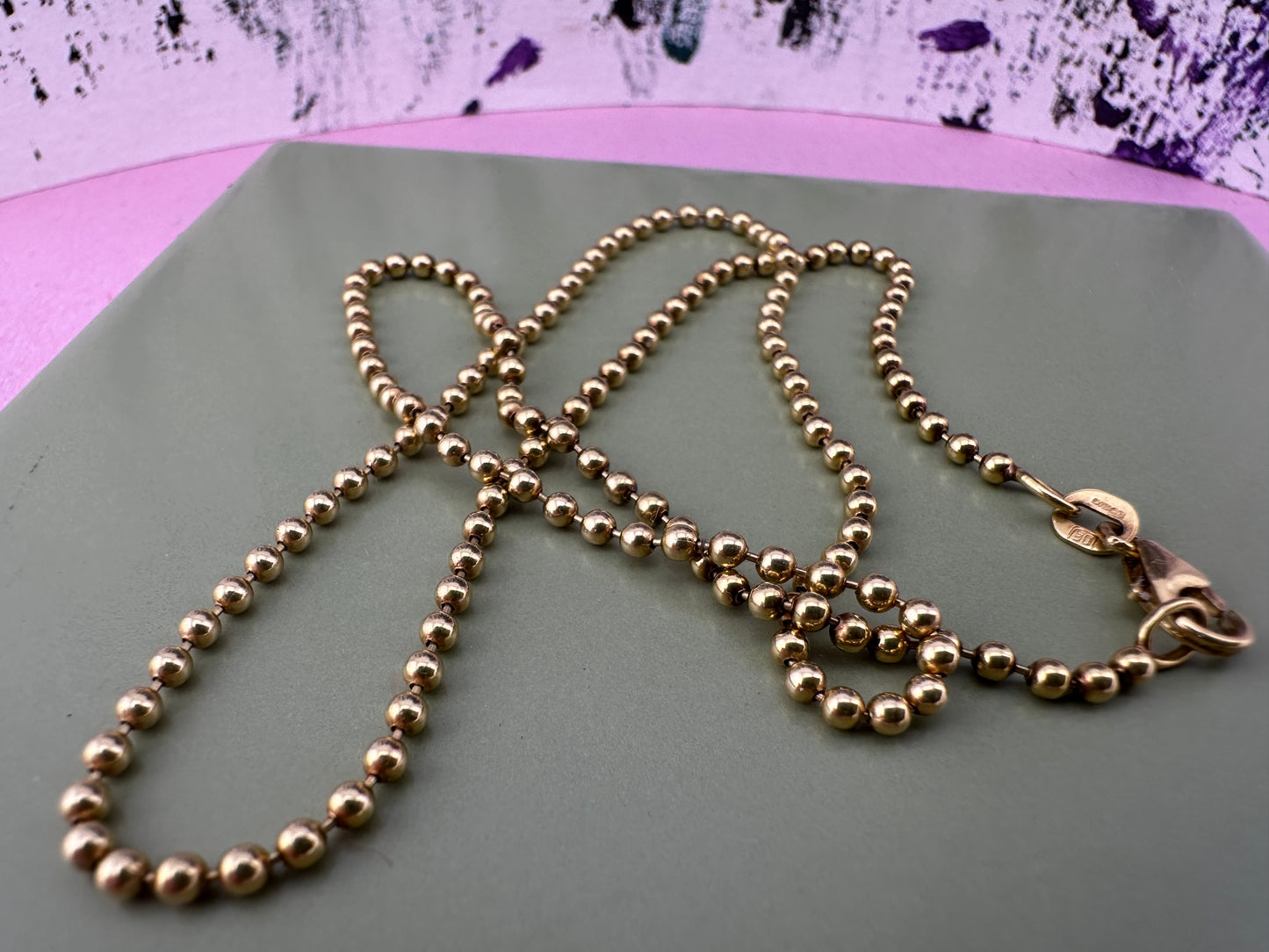 Vintage 18ct Gold Ball chain