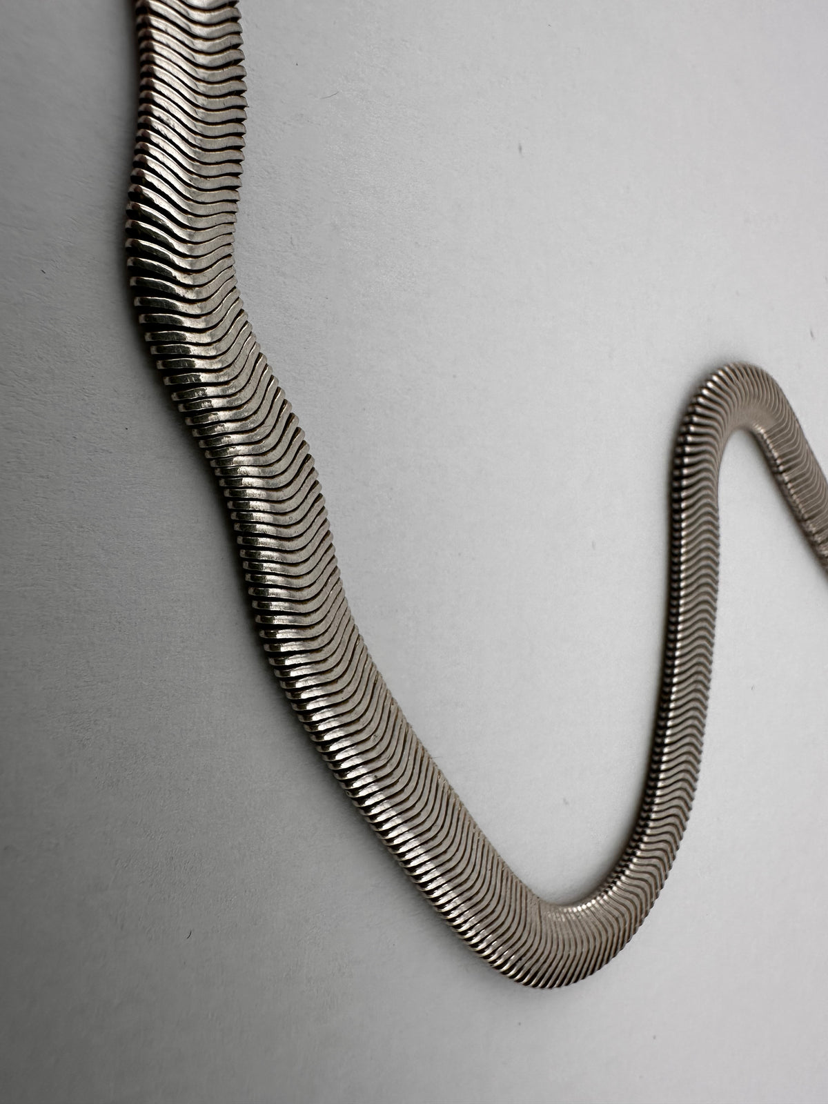 Vintage Sterling Silver Flat Snake/Herringbone chain