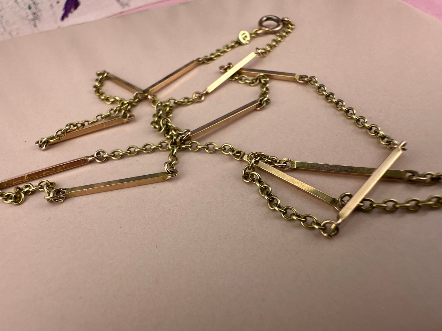 Antique 15ct Gold Bar link chain