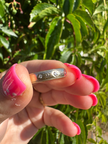Vintage 9ct Flush set Diamond band