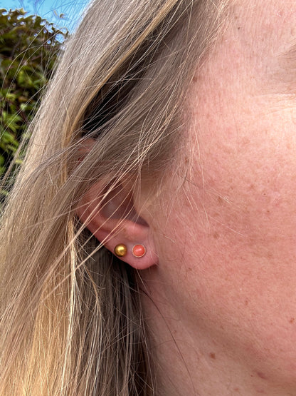 9ct Gold Coral Studs