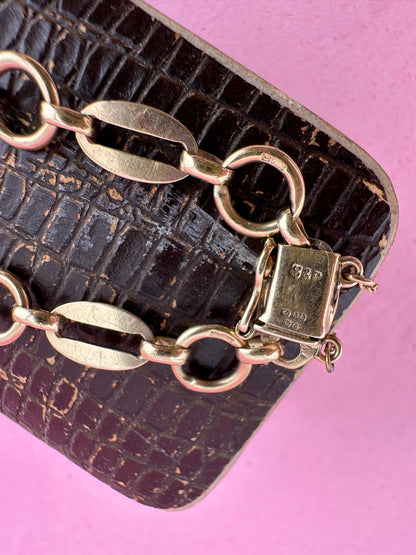 Vintage 9ct Oval and round link bracelet