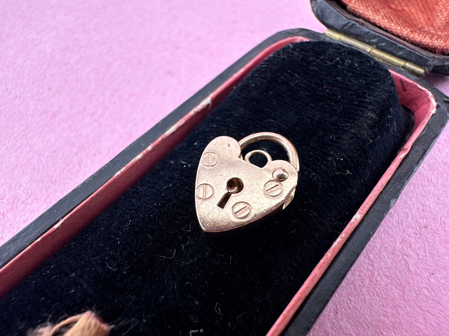 Vintage 9ct Rose Gold Mini Heart Padlock