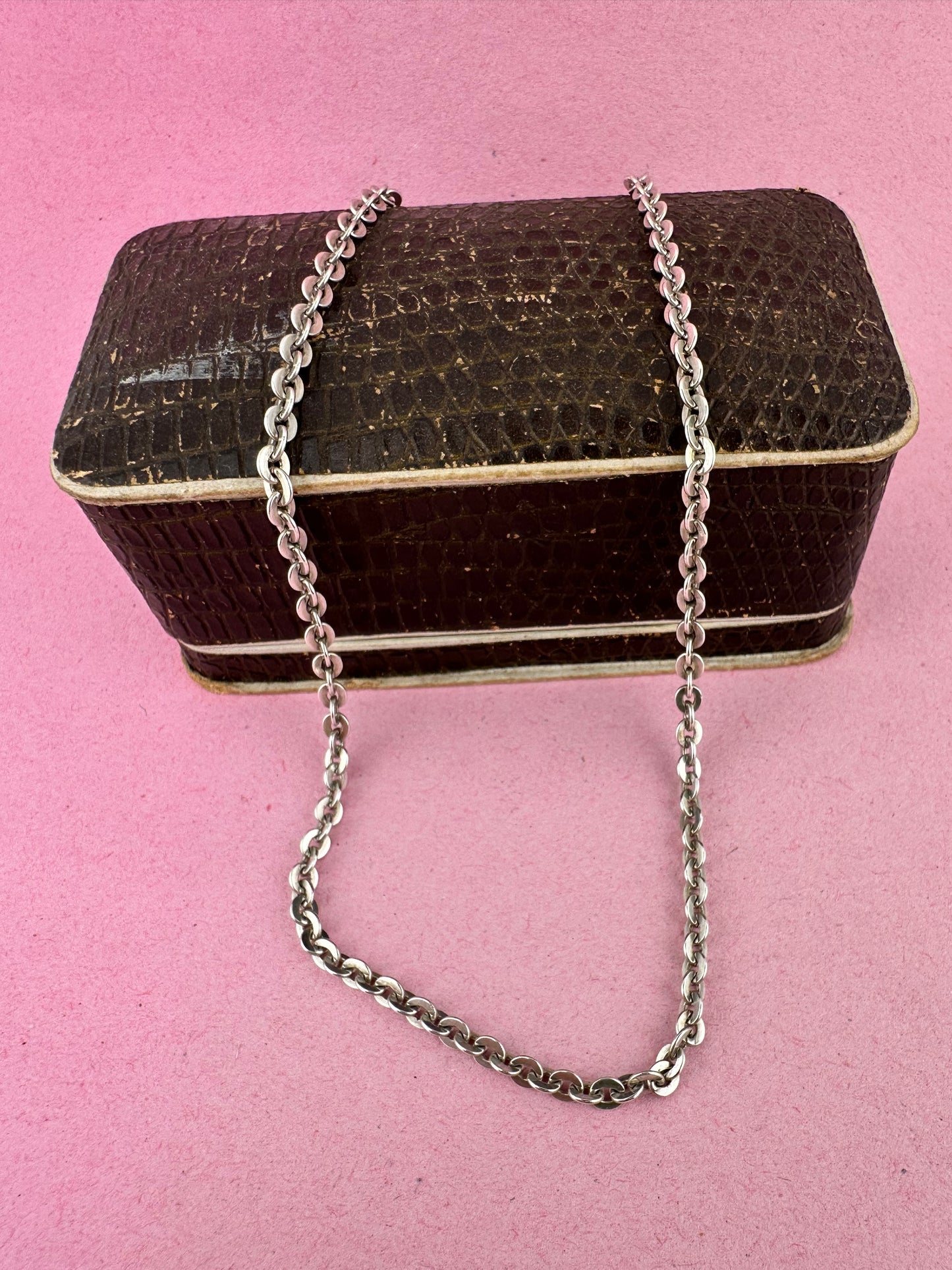 Sterling Silver Flat Cable Chain with Bolt clasp