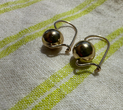 9ct Yellow Gold Ball Dangle earrings