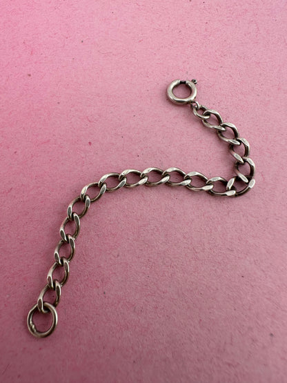 Sterling Silver Flat Curb Extender with Spring Ring clasp