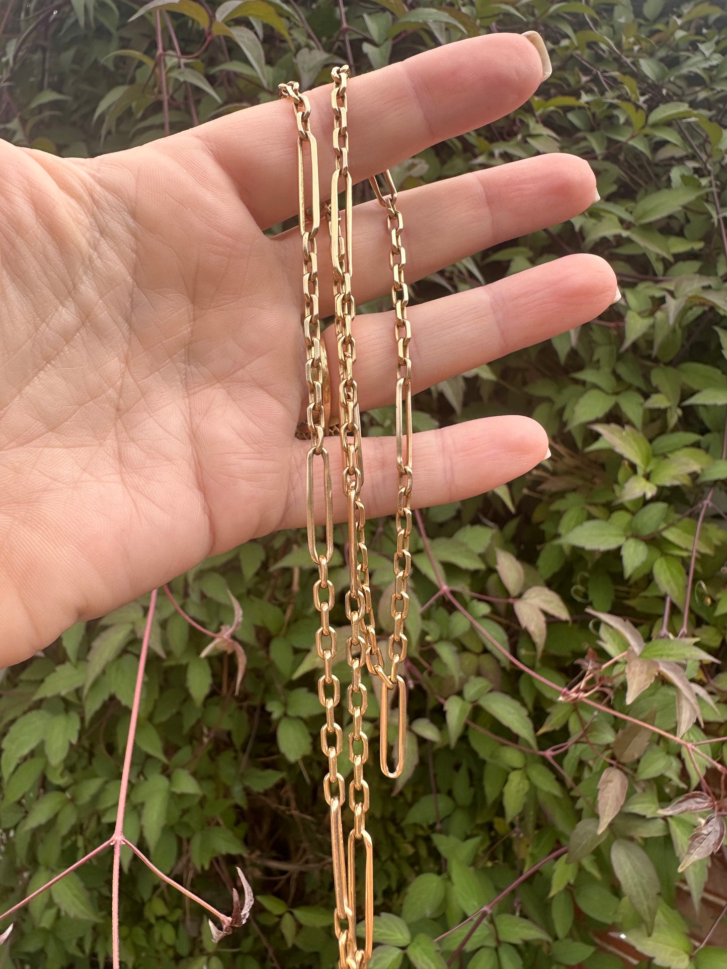 Vintage 9ct Gold Biker Trombone chain