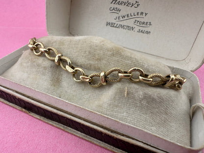 Vintage textured infinity link bracelet