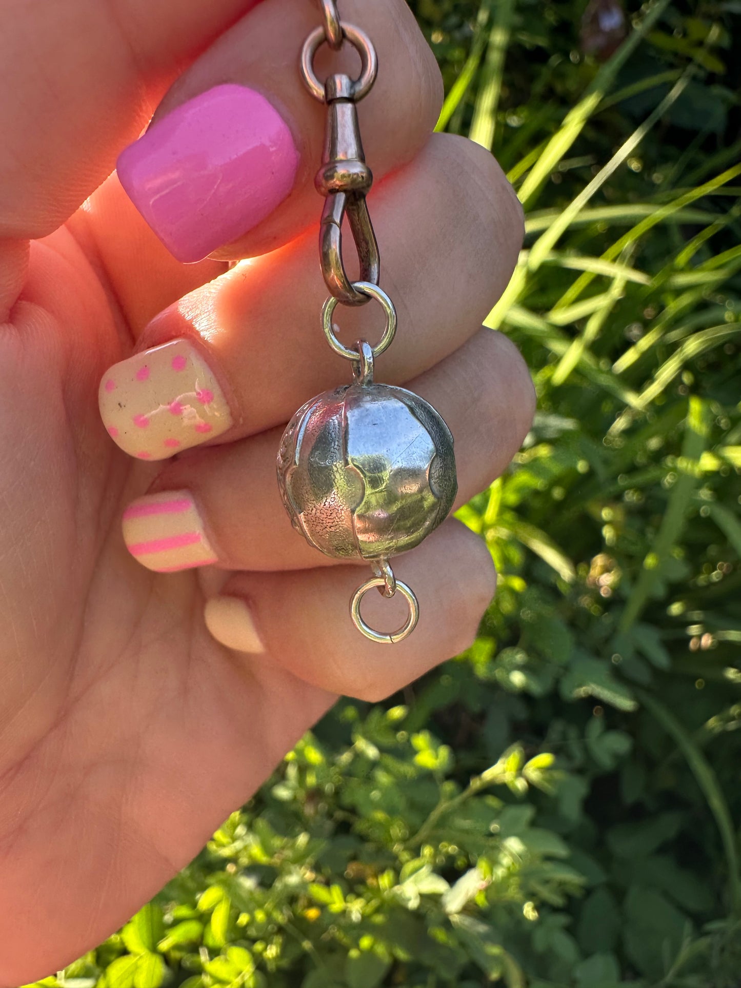 Sterling Silver Patterned Orb Extender- no clasps