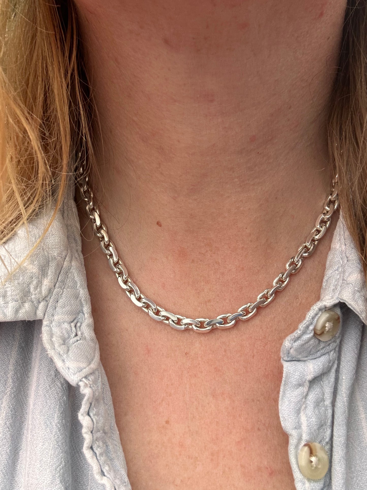 Vintage Sterling Silver Chunky Biker chain