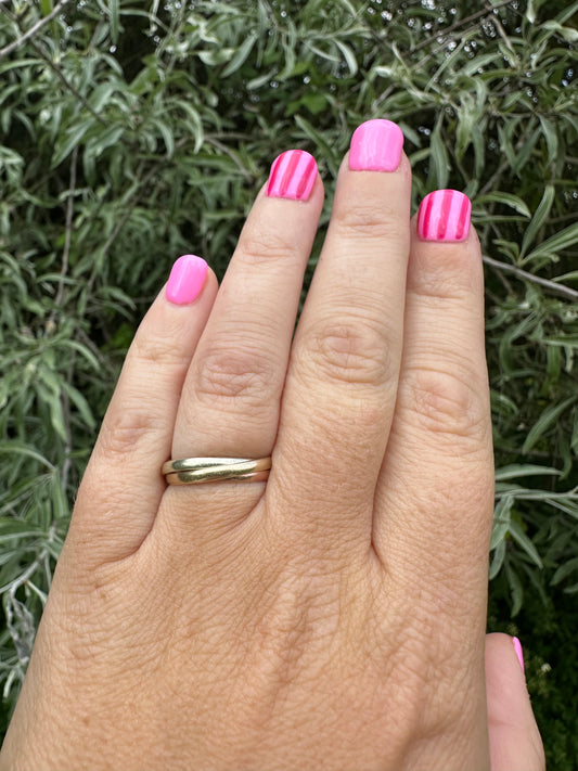 Vintage 9ct Gold Tri-Colour Russian Rolling bands